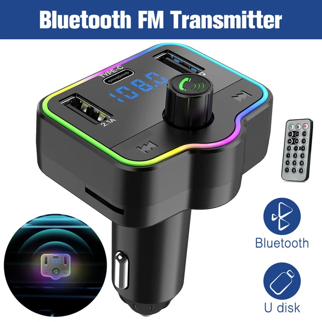In-Car Bluetooth FM Transmitter Wireless Radio Adapter Hands-Free Car