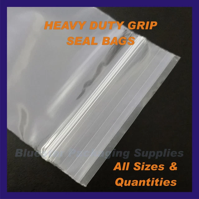 HEAVY DUTY PLAIN Grip Seal Bags 300gu Resealable Polythene Plastic Zip Lock £3.79 PicClick UK
