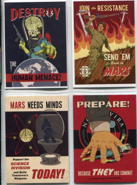 Mars Attacks Invasion Complete Join The Fight Chase Card Set 1-4