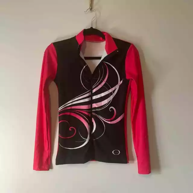 Ozone Gymnastics Competition Warmup Jacket Pink Black Small