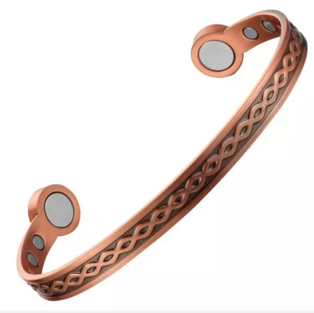 Mens Ladies Copper Bio Magnetic Bracelet Health Bangle Arthritis Pain Relief