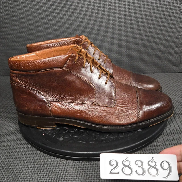 JOHNSTON & MURPHY Domani Brown Leather Chukka Mens Shoe 9.5M Padded Heel Cap Toe JOHNSTON & MURPHY Domani Brown Leather Chukka Mens Shoe 9.5M  main image 4