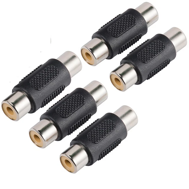 4Audio Video Cable Clutch Set of 5 RCA Female to Female Male Adapter