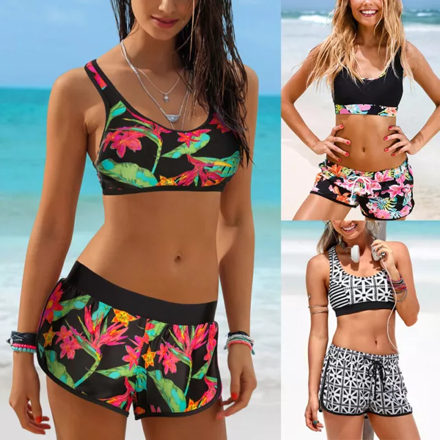 ENSEMBLE BIKINI MAILLOT de Bain Tankini Short Femme Mode Floral Natation É  , EUR 20,89 - PicClick FR