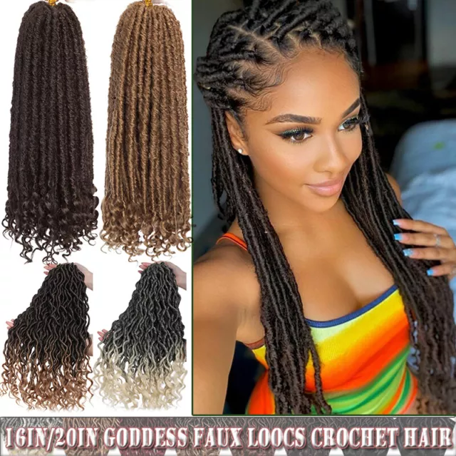 AFRO GODDESS FAUX Locs Braiding Crochet Braids Hair Extensions Curly Ends  Thick $19.99 - PicClick AU