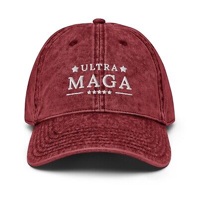 Ultra MAGA Hat Embroidered Brass Buckle Strapback Cotton Vintage Style Cap