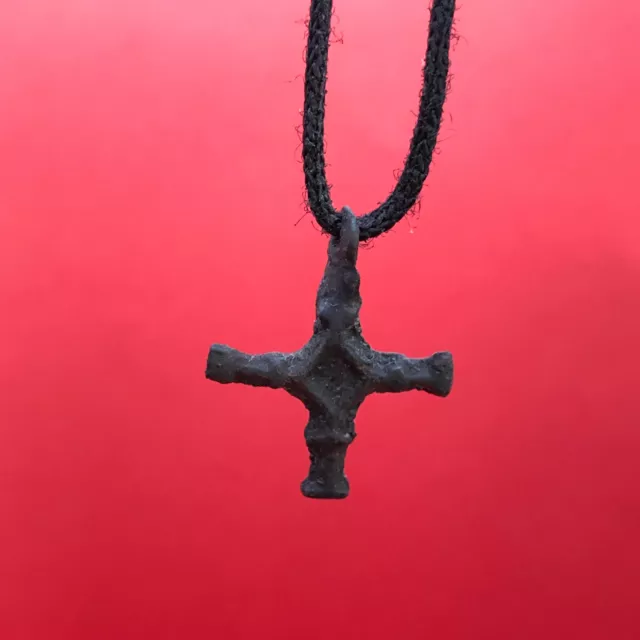 Ancient Bronze Cross 10-12 century Viking Kievan Rus Antique Pendant Artifact