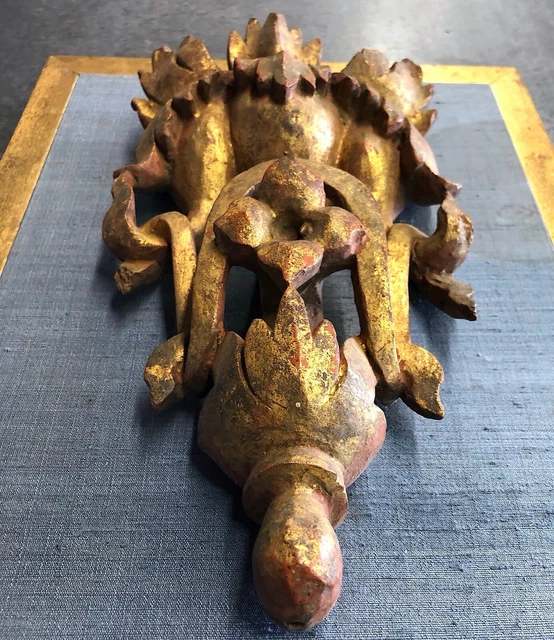 Antique Burmese Temple Carving - Custom Mount 3