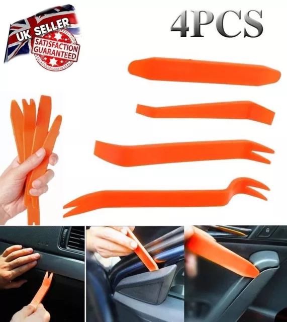 4x Car trim Removal Tool Kit Door Clip Panel Body stereo Audio Radio Pry tools