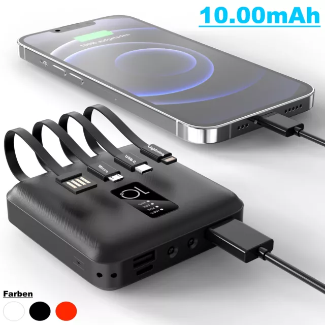 Powerbank Externer Batterie Ladegerät Zusatz Akku USB Für Alle Handys 10000mAh