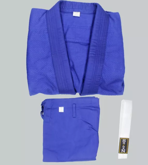 Judo Martial Arts Training Suit Top Trouser Belt Ju Jitsu Gi Uniform 450gm 2