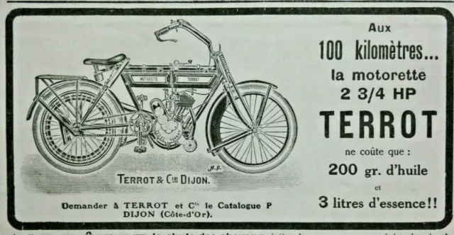Publicité De Presse 1914 La Motorette Terrot La Reine Des Motocyclettes A Dijon
