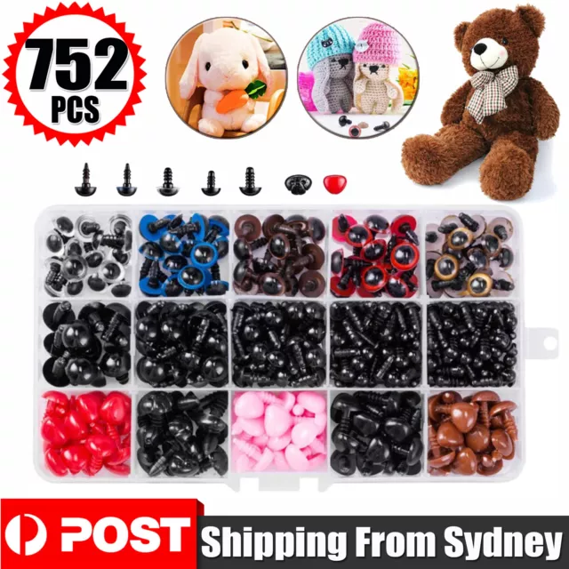 620PCS SAFETY EYES and Noses for Stuffed Animals 6mm to 14mm