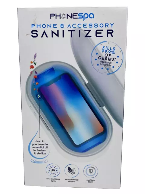 Tzumi Phonespa Phone & Accessory Uv-C Sanitizing Kills 99.9% Bacteria Xmas New