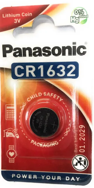 10 x Panasonic CR 1632 3V Lithium Batterie Knopfzelle 140mAh im Blister