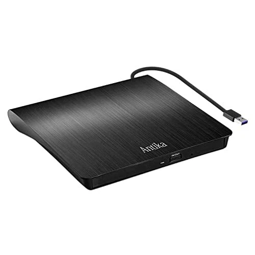 Lecteur CD DVD ExterneAntika USB 3.0 Portable Graveur et Lecteur de CD-RW/DVD...