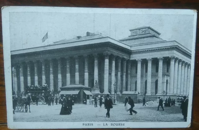 Carte postale ancienne Paris Place Bourse Ile de France CPA