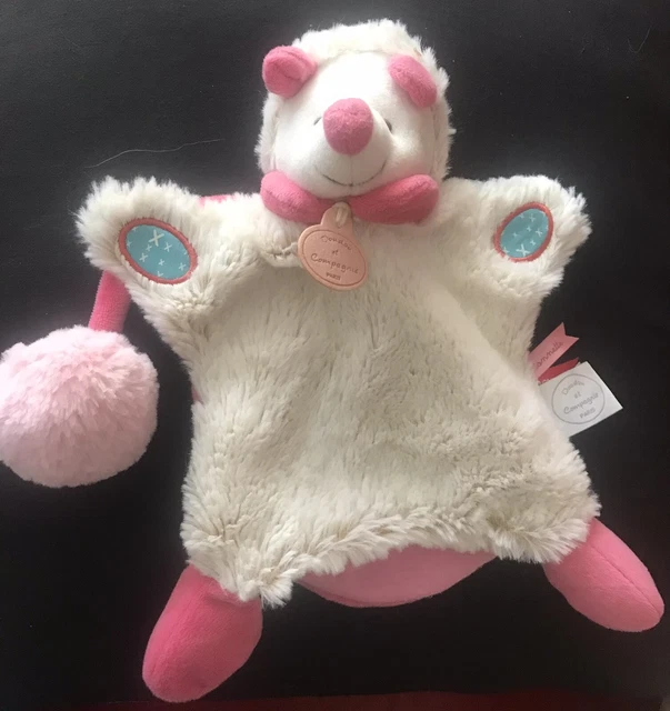 DOUDOU ET COMPAGNIE Hérisson MARIONNETTE BEIGE Rose TBE