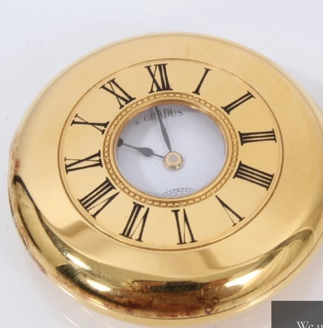 GOLD PLATED HALF Hunter Gradus Pocket Watch Fully Working
