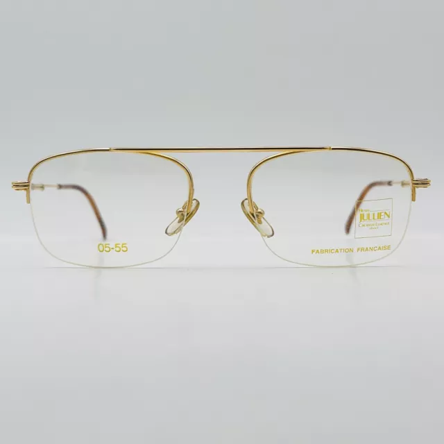 Henry Jullien Brille Herren Damen oval gold double Halbrand Mod. 05-55 NOS