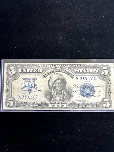 1899 $5 Silver Certificate *INDIAN CHIEF NOTE* High Grade No Reserve