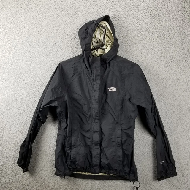 The North Face TNF Hyvent 2.5L Rain Black Hooded Full Zip Coat Jacket Small