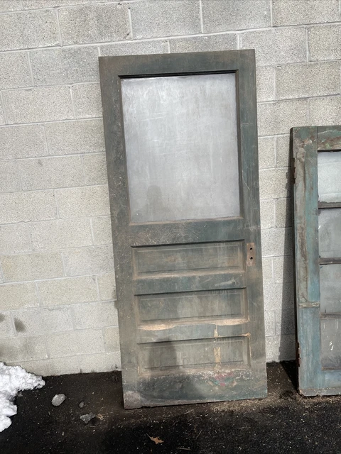 CM748 Antique Pine Door With Glass 35.75 X 83.5 X 1.75