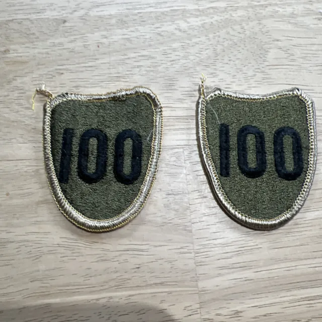 2- 100th Infantry / Training Division Subdued U.S. Army Shoulder Patch Insignia.