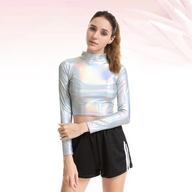 Camicia in vita sexy donna M per donna top lucidi