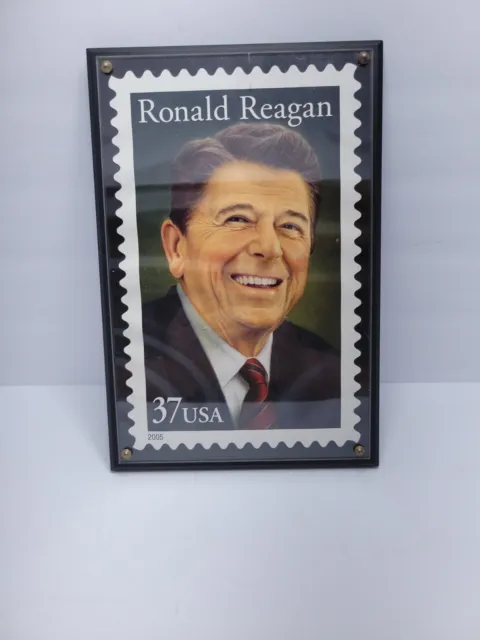 Ronald Reagan Oversized Commemorative Stamp Framed 11x7 Made in USA Rare