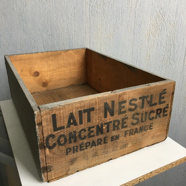 CAISSE EN BOIS Lait Mont Blanc Ancienne TBE EUR 39,90 - FR