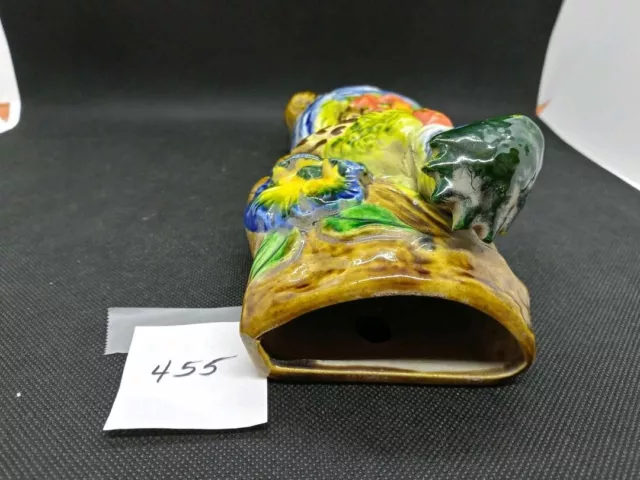 Parrot wall pocket vase ceramic L 9" X W 4 1/4" X 3" excellent condition Colors! 3