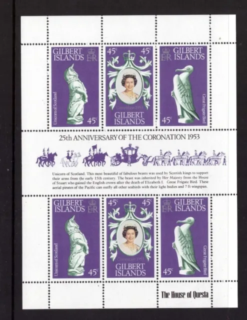 Gilbert Islands 1978 Coronation Anniv. QEII sheet MNH mint stamps