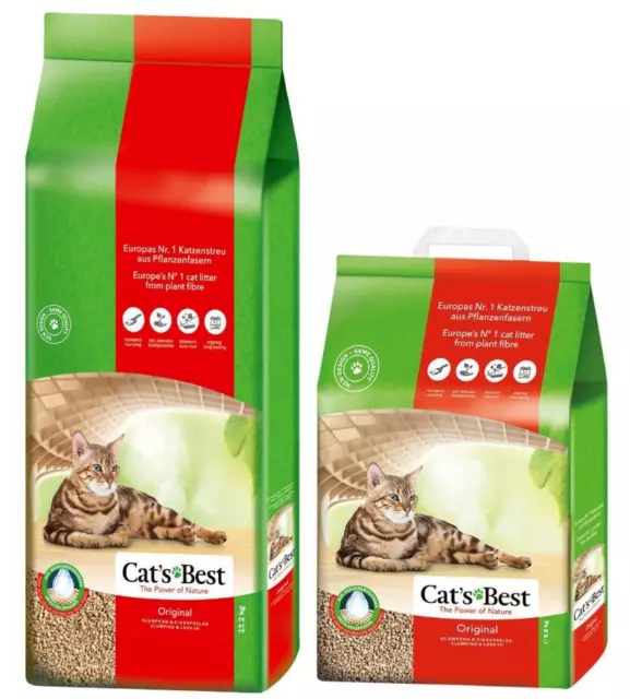 Cats Best Katzenstreu Original Katzensand Klumpende Biologisch Abbaubar 40l+20l