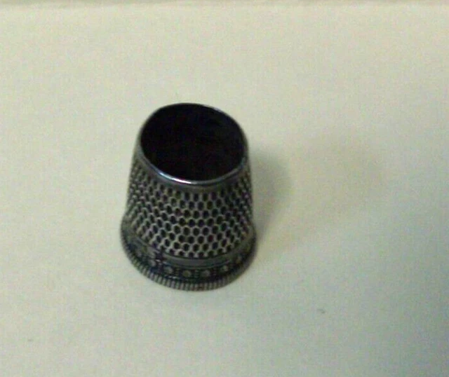 Antique Sterling Silver Open Top Tailor's Thimble - Star Mark Size 7