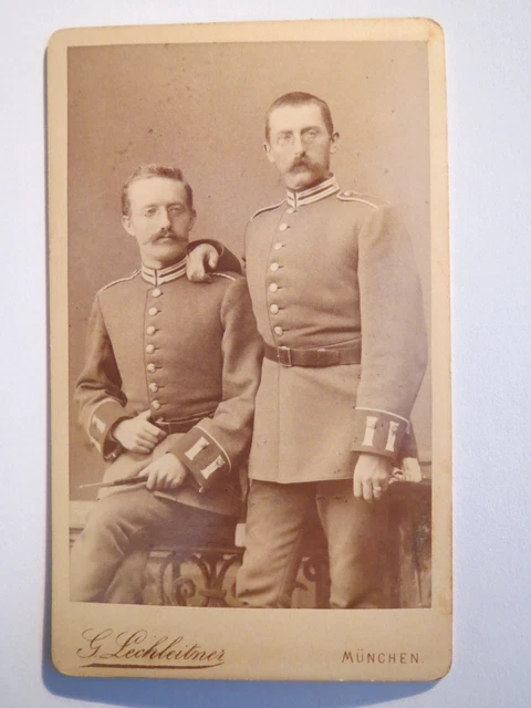 München - 2 Soldaten in Uniform - Portrait - Kameraden / CDV