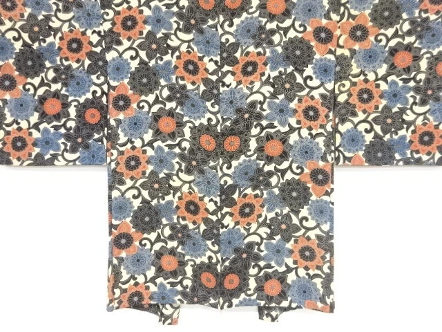 82783# Japanese Kimono / Antique Haori / Kinsha / Flower Arabesque