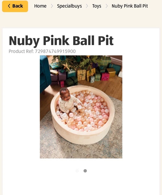 NUBY ACTIVITY GREY Soft Foam Ball Pit With 300 Balls Used Once. £28.