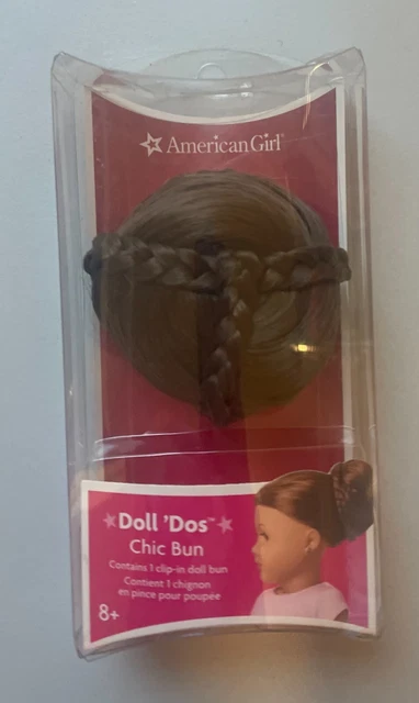 New American Girl Doll Chic Bun Brown Hair Extension Clip-in Accessory Retired