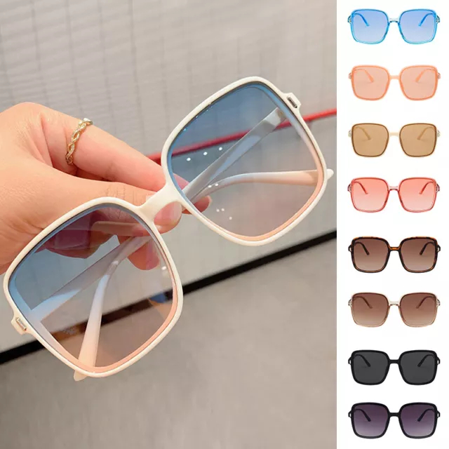 Women Square Sunglasses UV400 Protection Sparkling Shiny Frame Mirror Eyeglass+