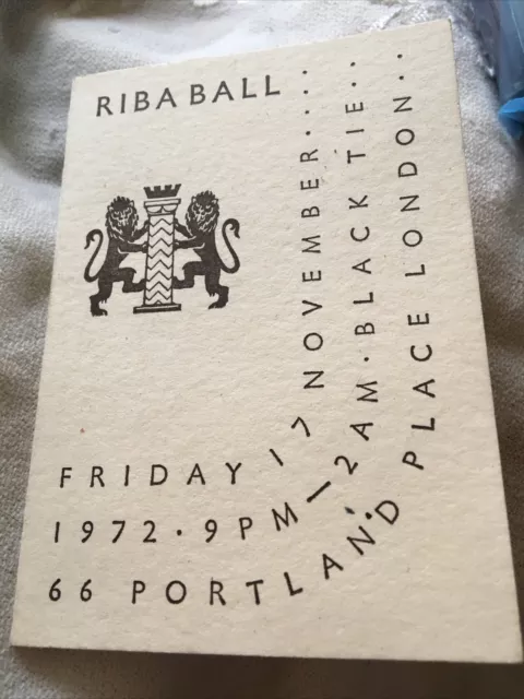 Royal Institute of British Architects Programme For Ball 1972