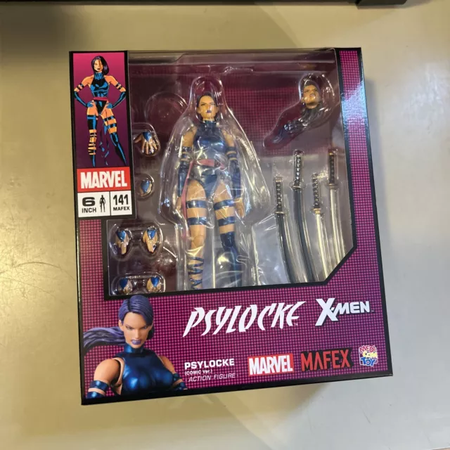 Mafex Marvel Psylocke X-Men Comic Ver. Nr. 141 6"" Figur Medicom Original Brandneu In Verpackung