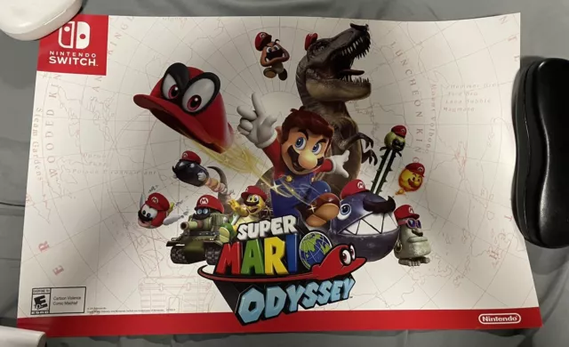 Officially Licensed Super Mario Odyssey 2-SIDED Poster Nintendo Switch  Promo Art