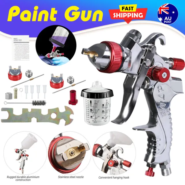 Voilamart HVLP Spray Gun Paint Gun 600CC Gravity Feed Cup 1.4mm 1.7mm 2mm Tips