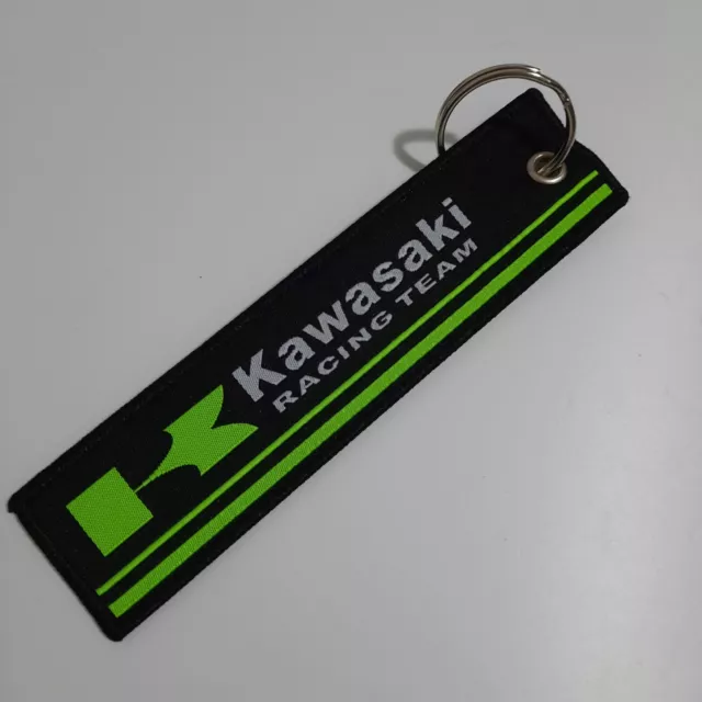 Portachiavi Kawasaki Tessuto Nero  - Regalo Passione Auto Moto Estetica