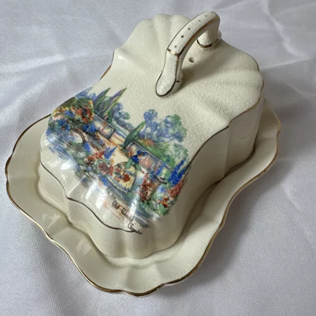 Vintage Sandland Ware Lancaster & Sandland Ltd England Butter Dish (AK)