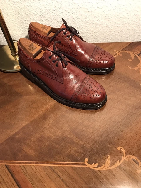 Vintage Heinrich Dinkelacker vitello fatto a mano cucitura telaio - cucitura a treccia UK 10