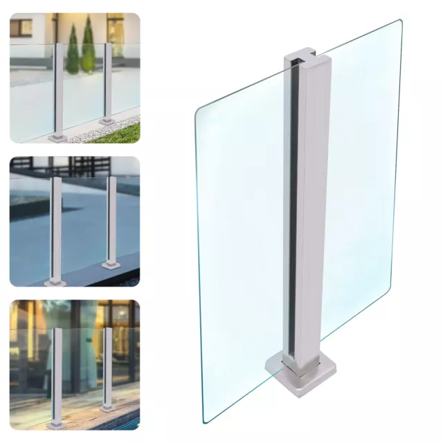 Glass Railing Post H.35.8”/91cm, Mid Post Balustrade for Balcony Deck Stairs