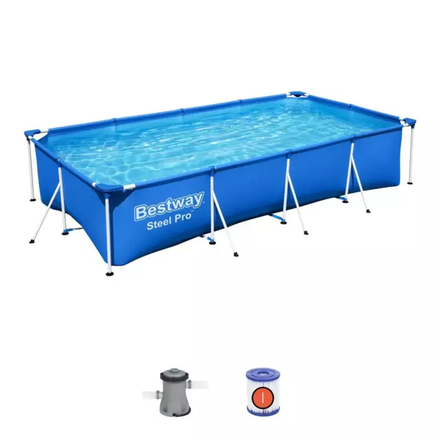 Bestway 4m Steel Pro Rectangular Above Ground Swimming Pool Set -(For-Parts)