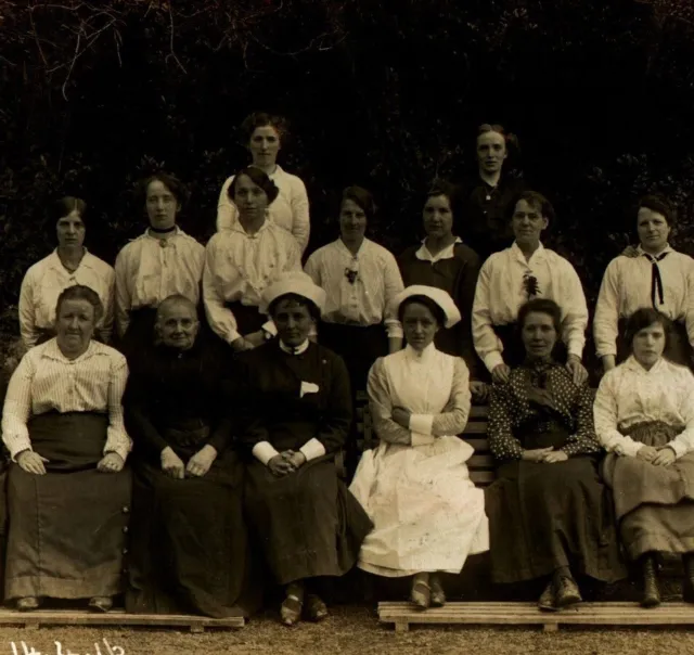 Postcard RPPC portrait group of ladies nurses possibly social history c1916 #81